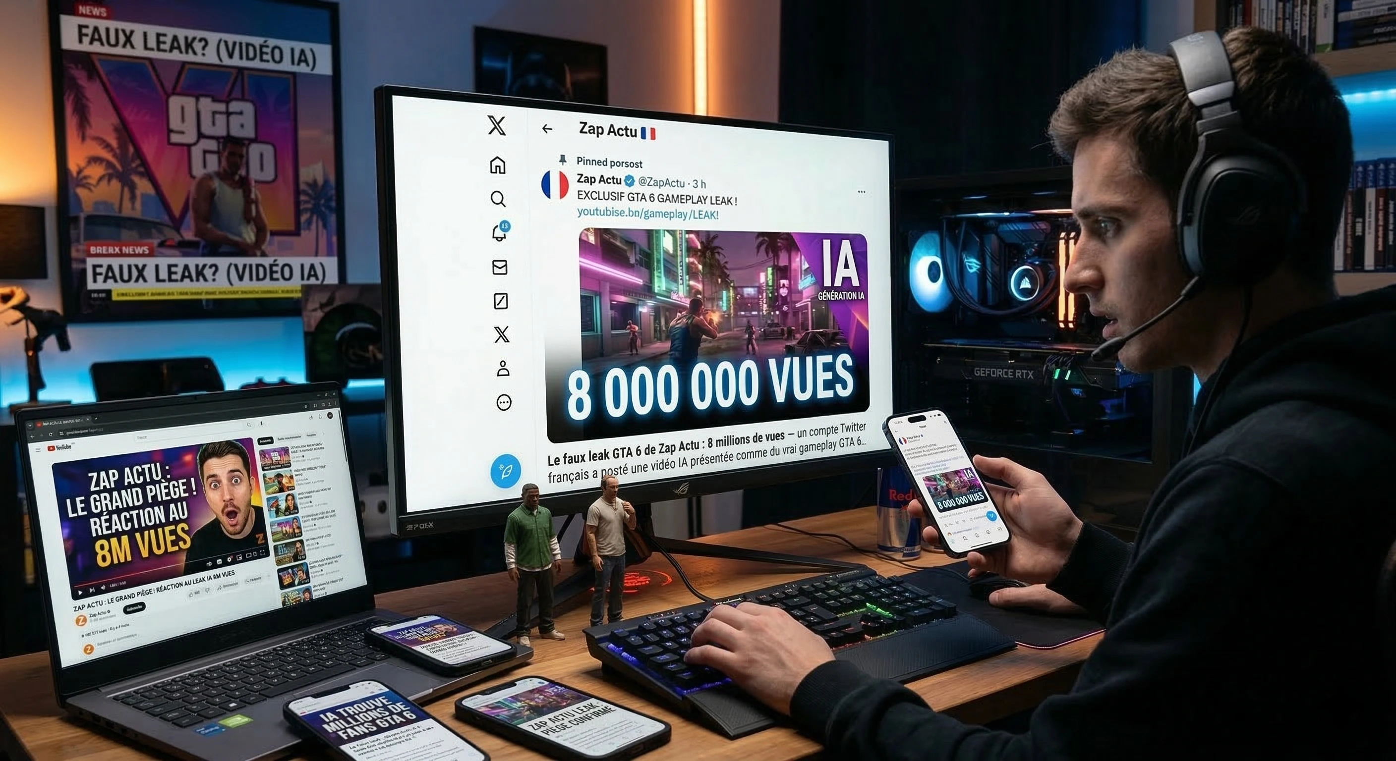 Faux leak GTA 6 Zap Actu 8 millions de vues