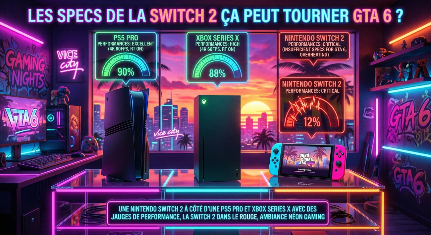 GTA 6 Switch 2 specs comparatif PS5 Pro Xbox Series