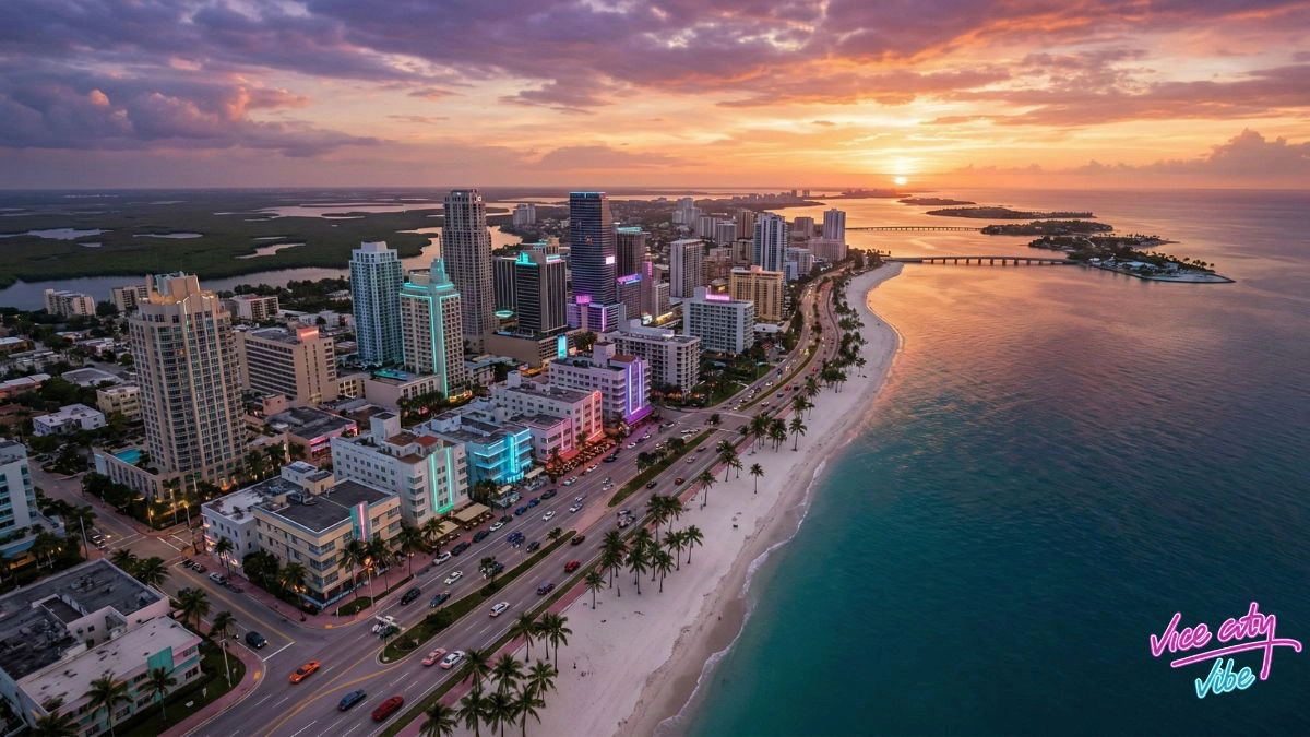 map Leonida GTA 6 - Leonida dans Grand Theft Auto 6 - reconstitution fictive de Miami avec son skyline moderne, ses plages paradisiaques et son ambiance rétro-futuriste emblématique du jeu