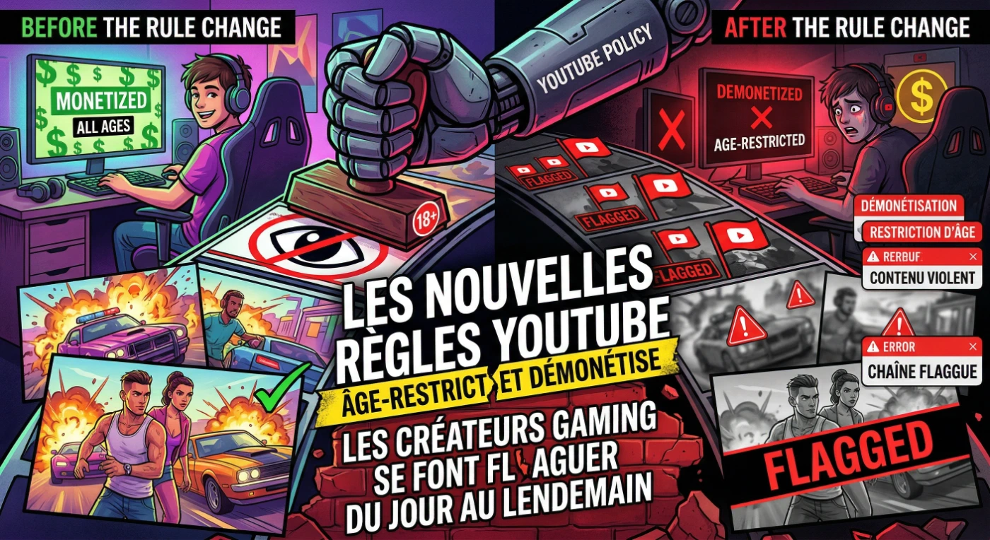 nouvelles règles YouTube contenu violent jeux vidéo GTA 6