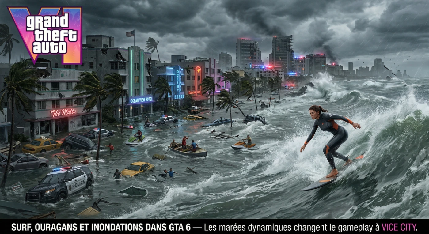 physique eau GTA 6 surf ouragans inondations Vice City