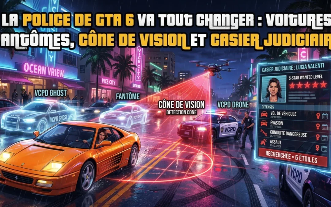La police de GTA 6 va tout changer : voitures fantômes, cône de vision et casier judiciaire