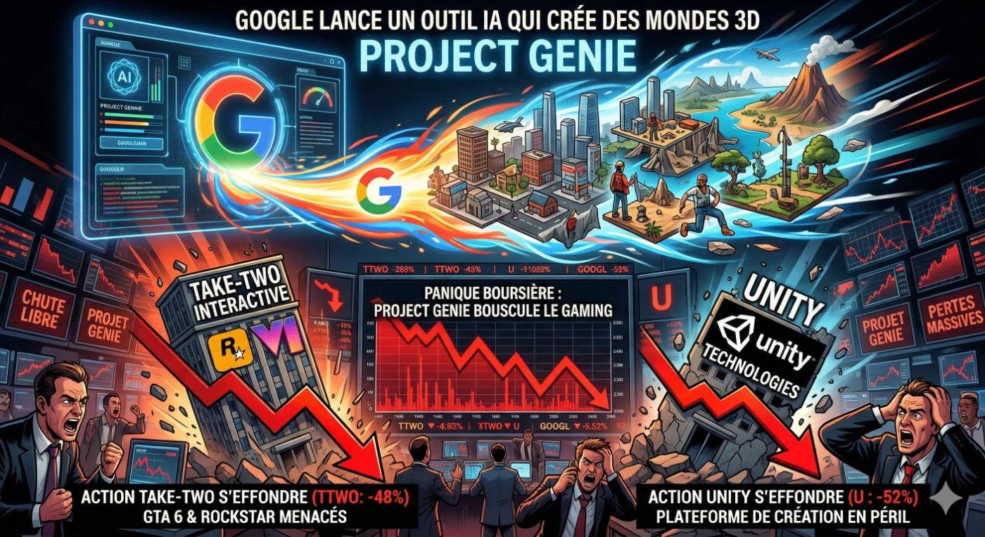 Project Genie IA Google actions jeux video bourse