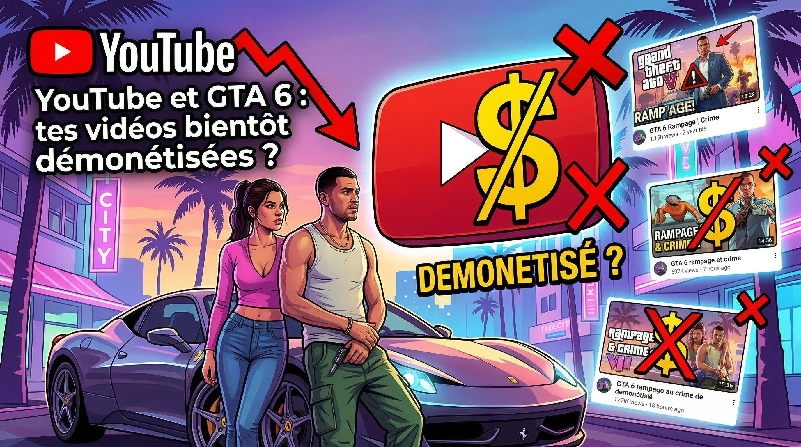 youtube-demonetisation-videos-gta-6 YouTube démonétisation vidéos GTA 6