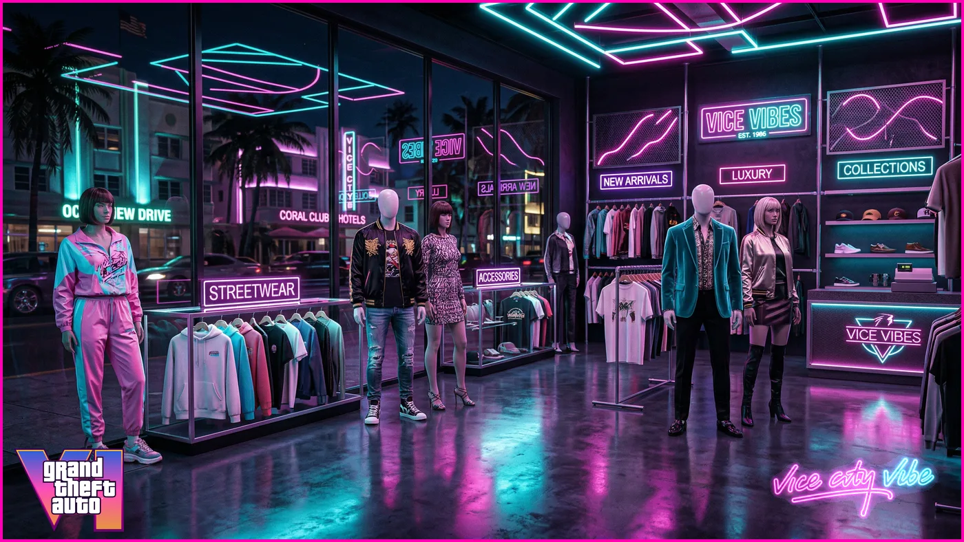 personnalisation-gta-6-clothing-store-neon-vice-city personnalisation GTA 6 boutique vêtements neon Vice City clothing store