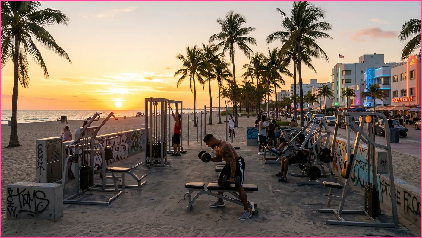 personnalisation GTA 6 gym plage morphologie dynamique sunset